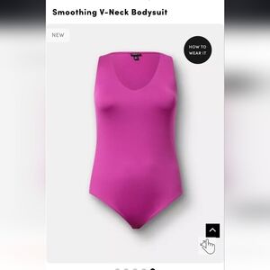torrid Fuchsia Smoothing V-Neck Bodysuit